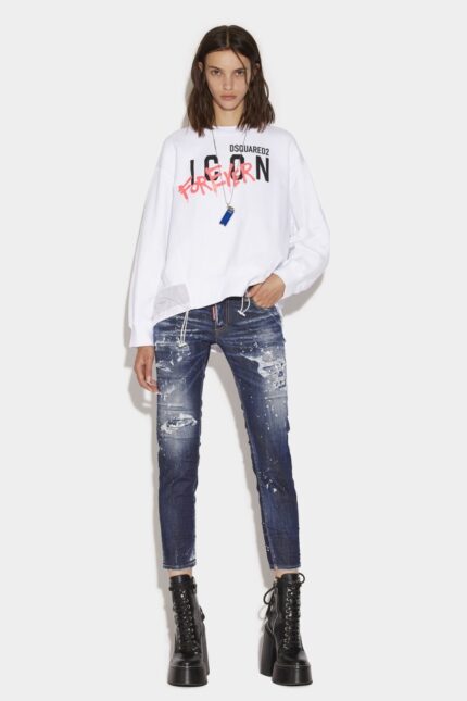 Dsquared2 Iconic Jennifer Cropped Denim Jeans