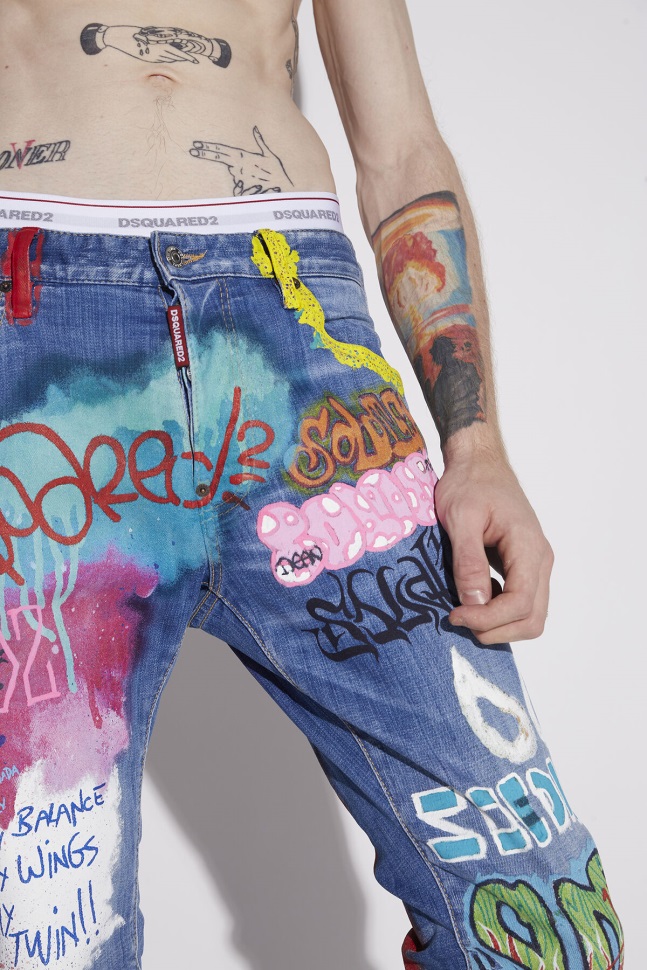 Dsquared2 Iconic L.A. Customized Cool Guy Cropped Jeans BLUE D2 - Image 4