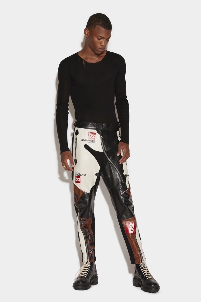 dsquared2_iconic_leather_racing_trousers.jpg Dsquared2 Iconic Leather Racing Trousers - Image 1