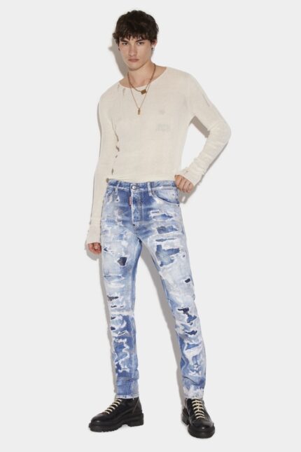 Dsquared2 Iconic Light Camo Glitter Wash Cool Guy Jeans