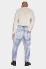 Dsquared2 Iconic Light White Paint Wash Combat Jeans - Image 2