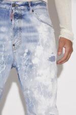 Dsquared2 Iconic Light White Paint Wash Combat Jeans - Image 3