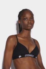 Dsquared2 Iconic Logo Leaf Triangle Bra BLACK/WHITE