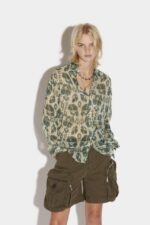 Dsquared2 Iconic Long Sleeve Fitted Shirt GREEN/FANTASY