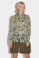 Dsquared2 Iconic Long Sleeve Fitted Shirt GREEN/FANTASY - Image 3