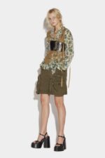 Dsquared2 Iconic Long Sleeve Fitted Shirt GREEN/FANTASY - Image 5