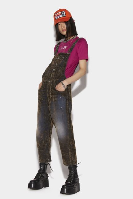 Dsquared2 Iconic Loose Dungarees GREEN/MILITARY GREEN