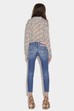 Dsquared2 Iconic Medium Broken Wash Jennifer Cropped Jeans - Image 2