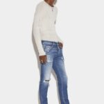 Dsquared2 Iconic Medium Broken Wash Skinny Dan Jeans