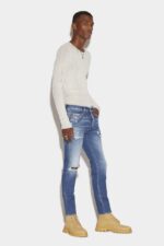 Dsquared2 Iconic Medium Broken Wash Skinny Dan Jeans