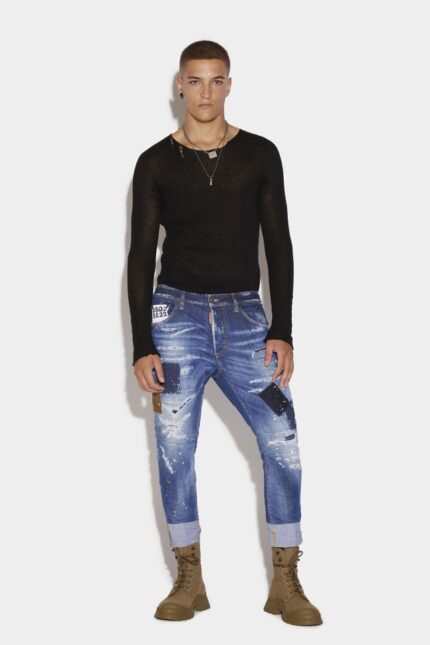 Dsquared2 Iconic Medium Camo Patch Wash Sailor Jeans