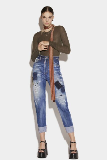 Dsquared2 Iconic Medium Camo Patch Wash Sasoon Jeans