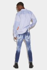 Dsquared2 Iconic Medium Dark Knee&Leg Patch Wash Skater Jeans - Image 2