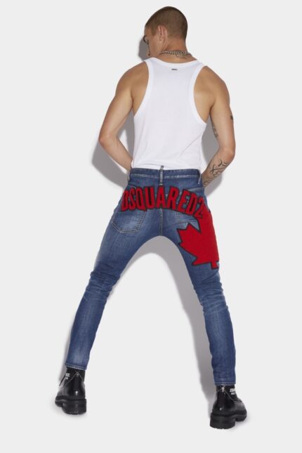 Dsquared2 Iconic Medium Sandy Wash Skater Jeans