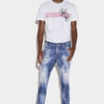 Dsquared2 Iconic Medium Spotty Wash Skater Jeans