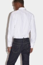 Dsquared2 Iconic Mini Logo 70's Shirt WHITE/LIGHT BLUE - Image 2