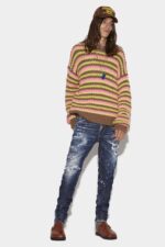 Dsquared2 Iconic Mini Stripes Sweater D2 CAMEL