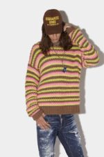 Dsquared2 Iconic Mini Stripes Sweater D2 CAMEL - Image 3