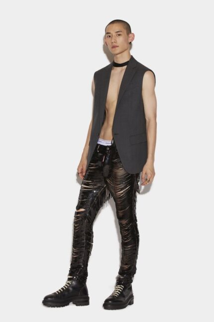 Dsquared2 Iconic NAVY BLUE/BLACK Ripped Sequins Cool Guy Jeans D2