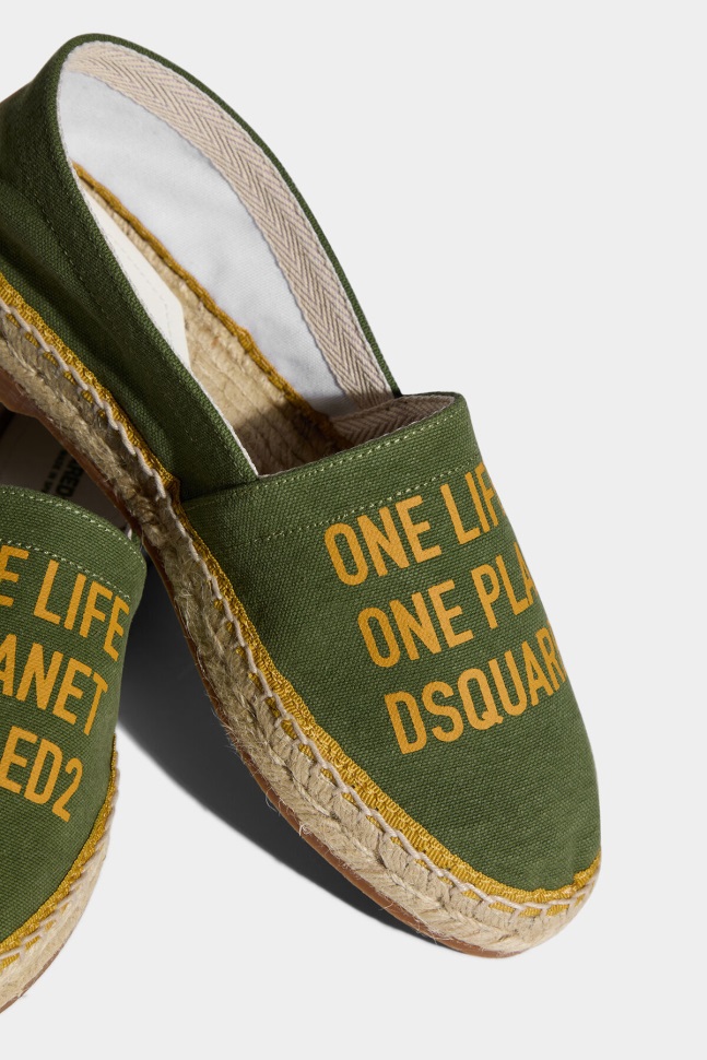 Dsquared2 Iconic OCHRE/GREEN One Life Organic Cotton Espadrilles D2 - Image 4