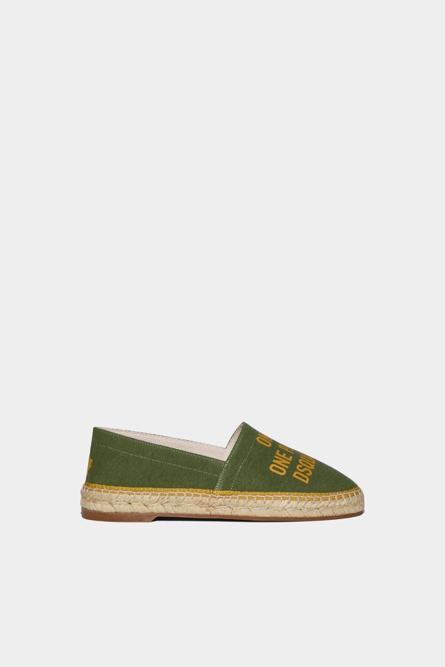 Dsquared2 Iconic OCHRE/GREEN One Life Organic Cotton Espadrilles D2 - Image 1