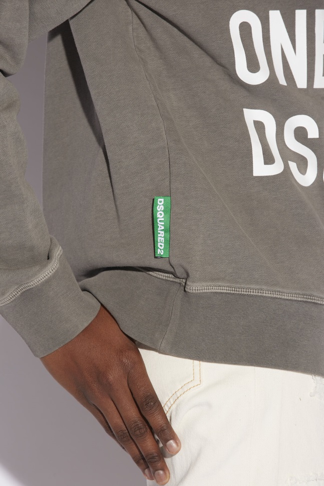 Dsquared2 Iconic One Life Organic Cotton Cool Sweatshirt D2 GREY - Image 4