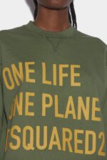 Dsquared2 Iconic One Life Organic Cotton Cool Sweatshirt GREEN - Image 4