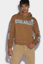 Dsquared2 Iconic One Life Organic Cotton Hooded Sweatshirt D2 BROWN