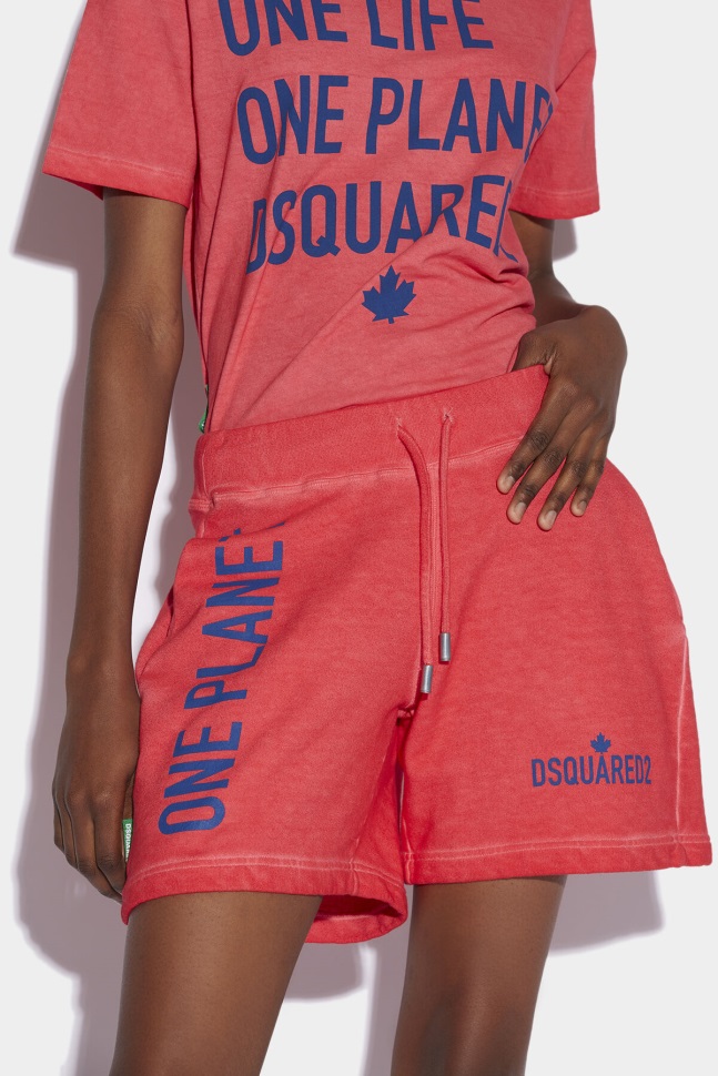 Dsquared2 Iconic One Life Organic Cotton Shorts RED D2 RED - Image 4
