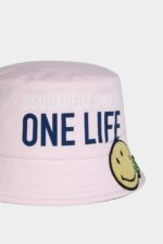 Dsquared2 Iconic One Life Recycled Nylon Bucket Hat PINK - Image 5