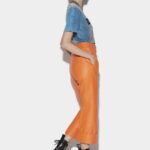 Dsquared2 Iconic One Pleat Bell Bottom Trousers ORANGE/BLACK