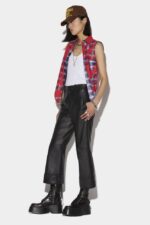 Dsquared2 Iconic ORANGE One Pleat Bell Bottom Trousers