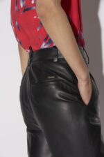 Dsquared2 Iconic ORANGE One Pleat Bell Bottom Trousers - Image 5