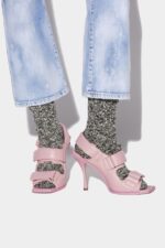 Dsquared2 Iconic PaddeD2 Heeled Sandals GREEN/PINK