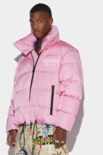 Dsquared2 Iconic PINK Ceresio 9 Puffer Jacket - Image 3