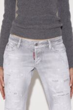 Dsquared2 Iconic Piranha Grey Denim Wash Jennifer Cropped Jeans - Image 3