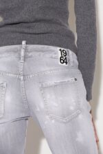 Dsquared2 Iconic Piranha Grey Denim Wash Jennifer Cropped Jeans - Image 4