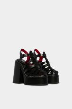Dsquared2 Iconic Platform Heeled Sandals D2 BLACK - Image 4