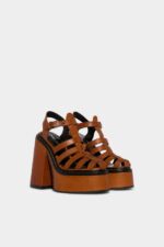 Dsquared2 Iconic Platform Heeled Sandals RED - Image 3