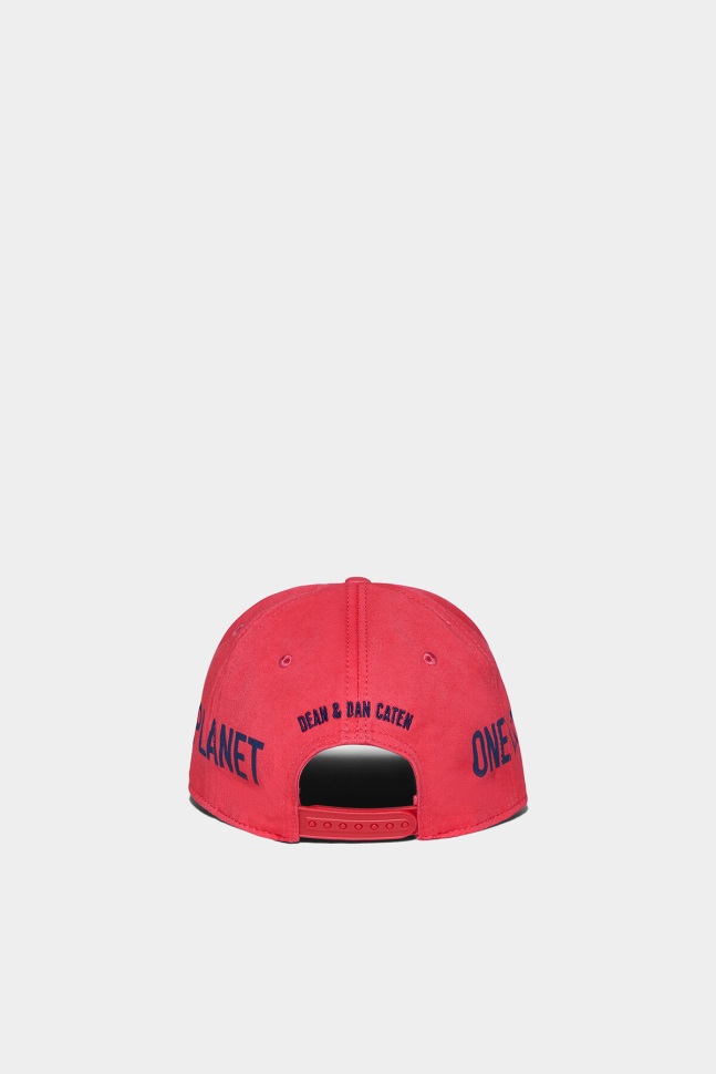 Dsquared2 Iconic POPPY RED/GREEN One Life Organic Cotton Baseball Cap D2 - Image 2