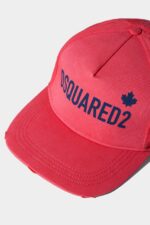 Dsquared2 Iconic POPPY RED/GREEN One Life Organic Cotton Baseball Cap D2 - Image 5