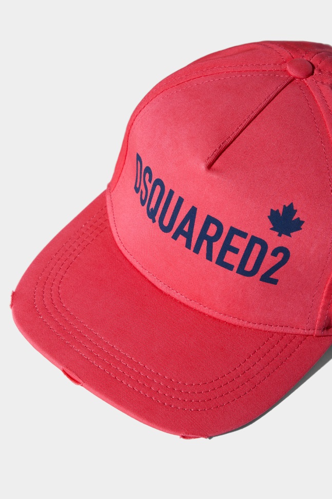 Dsquared2 Iconic POPPY RED/GREEN One Life Organic Cotton Baseball Cap D2 - Image 5