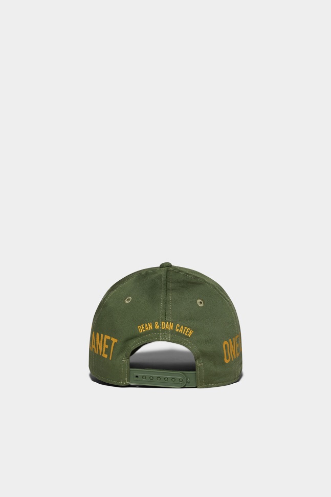 Dsquared2 Iconic POPPY RED/GREEN One Life Organic Cotton Baseball Cap D2 GREEN - Image 2