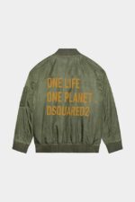 Dsquared2 Iconic RED One Life Recycled Nylon Oversized Bomber - Image 2