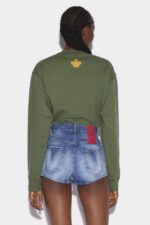 Dsquared2 Iconic Red Tab High Waist Partially Organic Cotton Hot Pants - Image 2