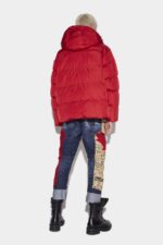 Dsquared2 Iconic RED Velcro Logo Zip Puffer - Image 2