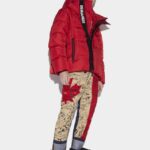 Dsquared2 Iconic RED Velcro Logo Zip Puffer