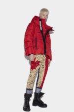 Dsquared2 Iconic RED Velcro Logo Zip Puffer