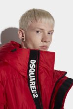 Dsquared2 Iconic RED Velcro Logo Zip Puffer - Image 4