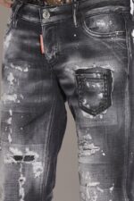 Dsquared2 Iconic Ripped Black Wash Jennifer Cropped Jeans - Image 4
